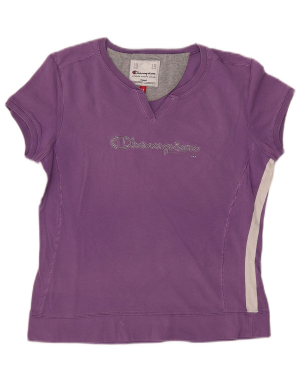 CHAMPION Womens Heritage Classics Grafisk T-Shirt Top UK 12 Medium Purple