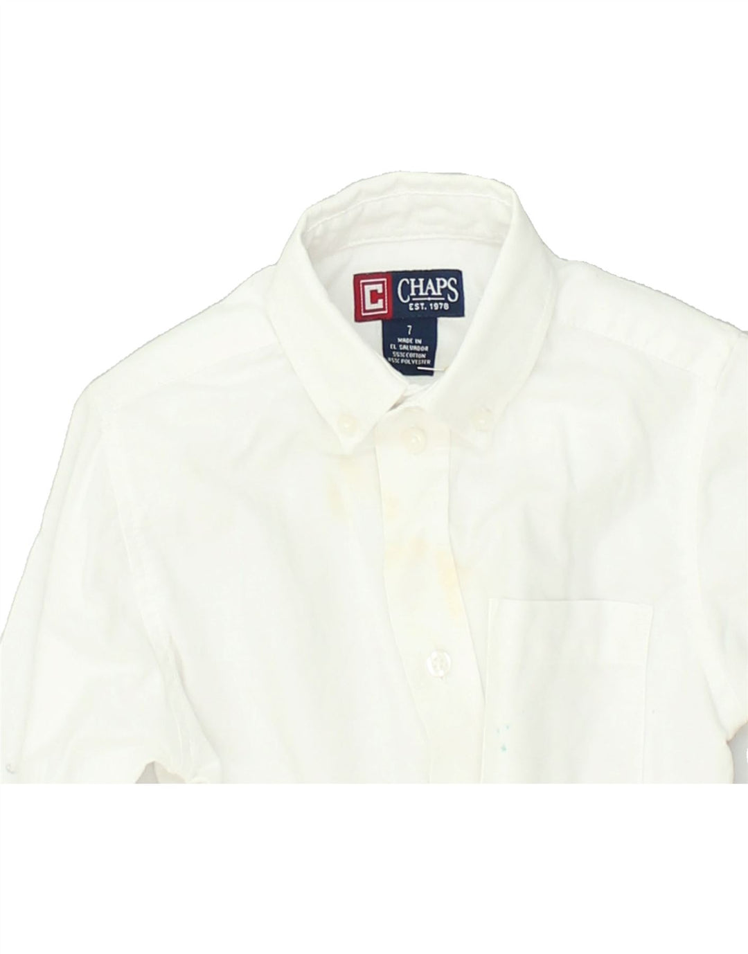 CHAPS Boys Shirt 6-7 Years White Cotton | Vintage Chaps | Thrift | Second-Hand Chaps | Used Clothing | Messina Hembry 