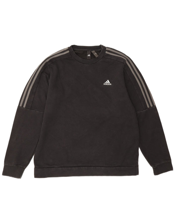 Adidas Herre Sweatshirt Jumper Large Sort Bomuld