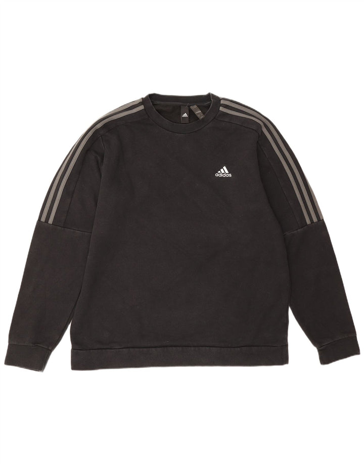 Adidas Herre Sweatshirt Jumper Large Sort Bomuld