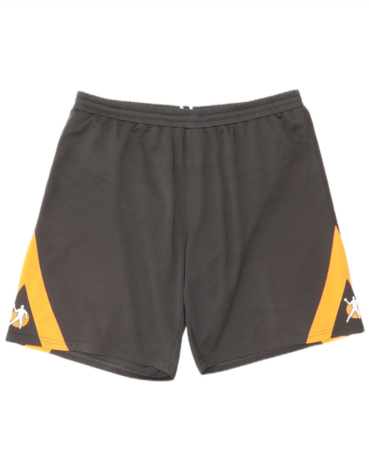 VINTAGE Herre grafiske sportsshorts 2XL Grå Colourblock