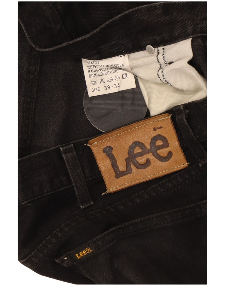 Lee Mens Seattle Straight Jeans W38 L30 Sort Bomuld