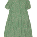 Marks & Spencer Dame Maxi Dress UK 14 Medium Green Floral Viscose