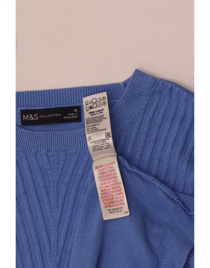 Marks & Spencer Dame Bluse Top UK 18 XL Blue Viscose