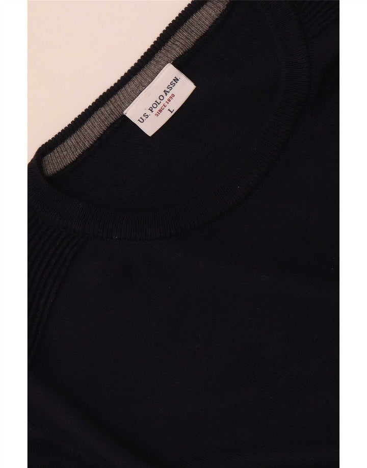 U.S. Polo Assn. Herre rund hals sweater stor marineblå