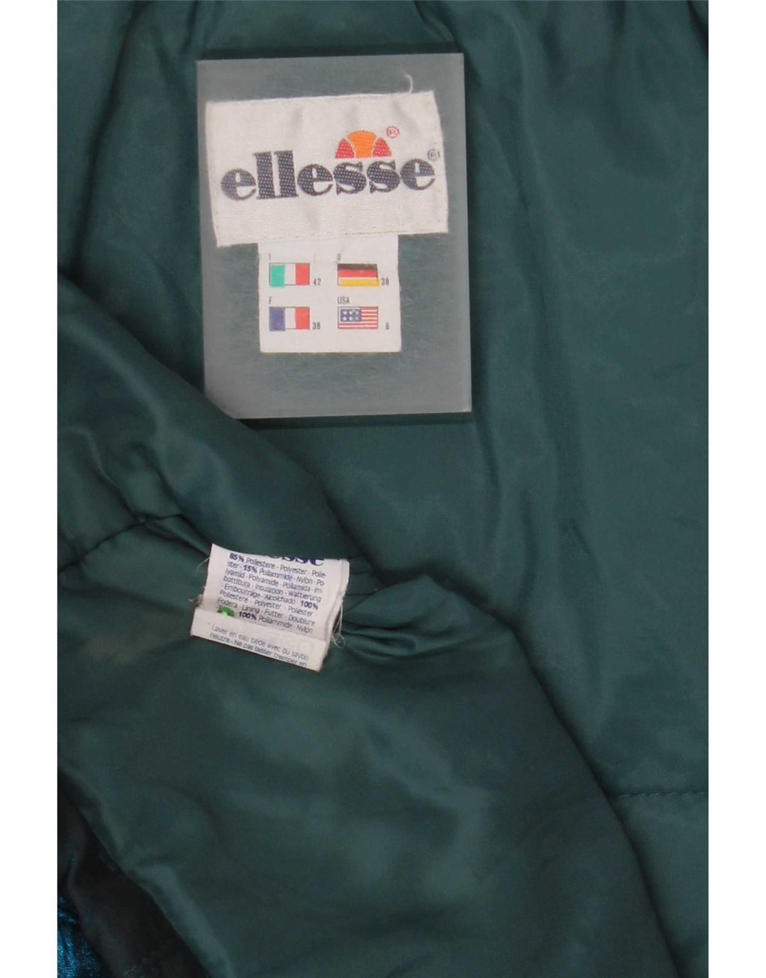 Ellesse Dame Hætte Oversized Polstret Jakke IT 42 Medium Navy Blue