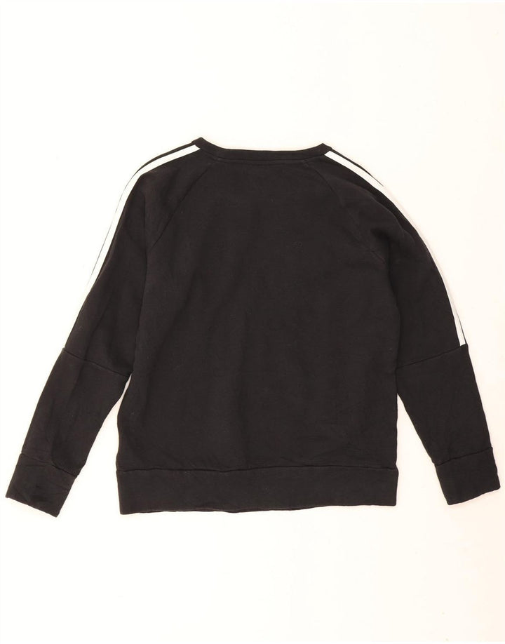 Adidas Dame Sweatshirt Jumper UK 12/14 Medium Sort Bomuld