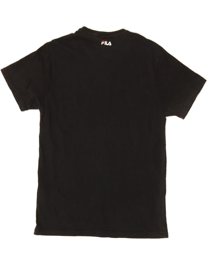 FILA Mens Graphic T-Shirt Top Small Black Cotton Vintage Fila and Second-Hand Fila from Messina Hembry 
