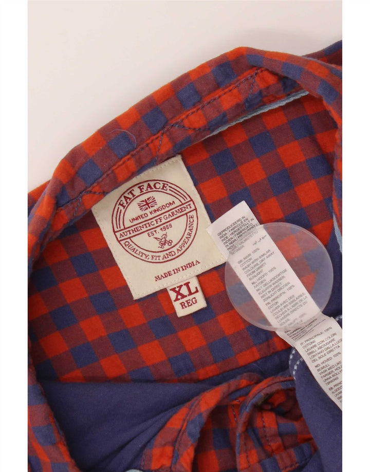 Fat Face Herreskjorte XL Rød Gingham Bomuld