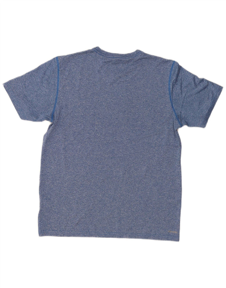 ADIDAS Herre Climalite T-Shirt Top Medium Blue Flecked Polyester