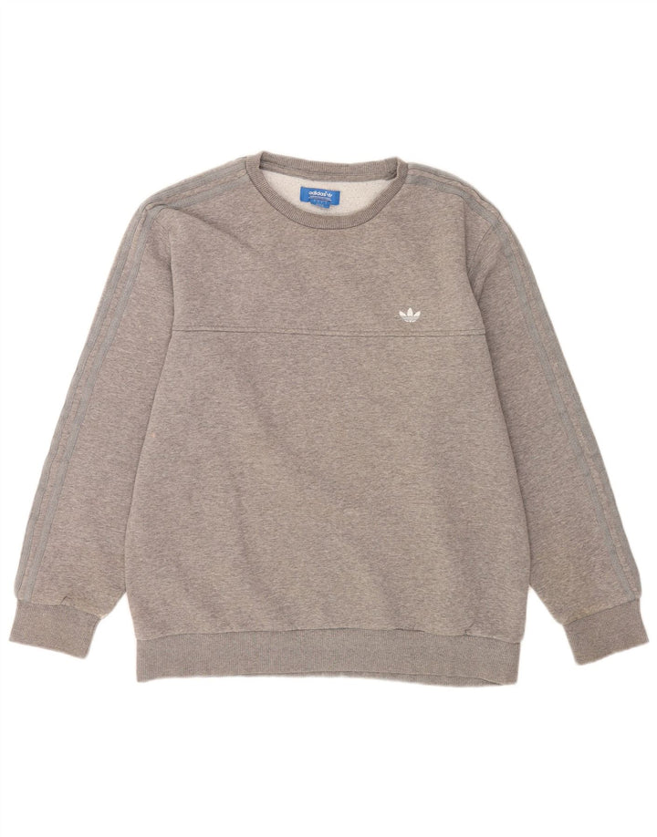 Adidas Sweatshirt-trøje til mænd, stor grå flækket bomuld