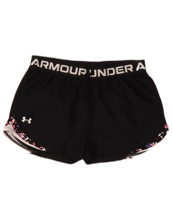 Under Armour Girls Heat Gear Graphic Sports Shorts 13-14 år XL Sort
