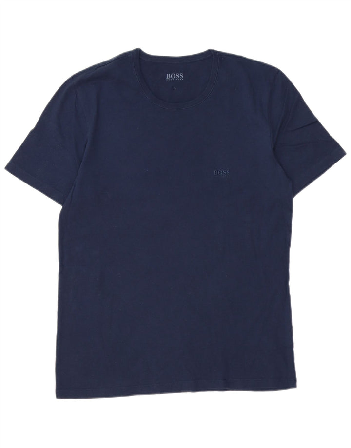 HUGO BOSS Herre T-Shirt Top Stor Marineblå Bomuld