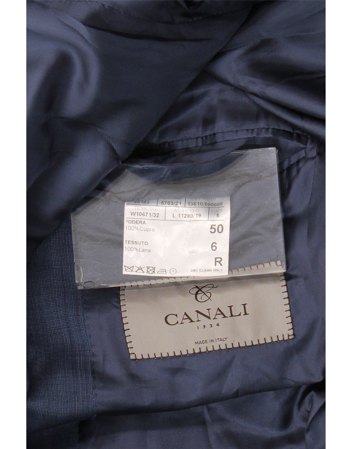 Canali Herre 2-knap 2-delt jakkesæt IT 50 Large W34 L30 Marineblå Uld