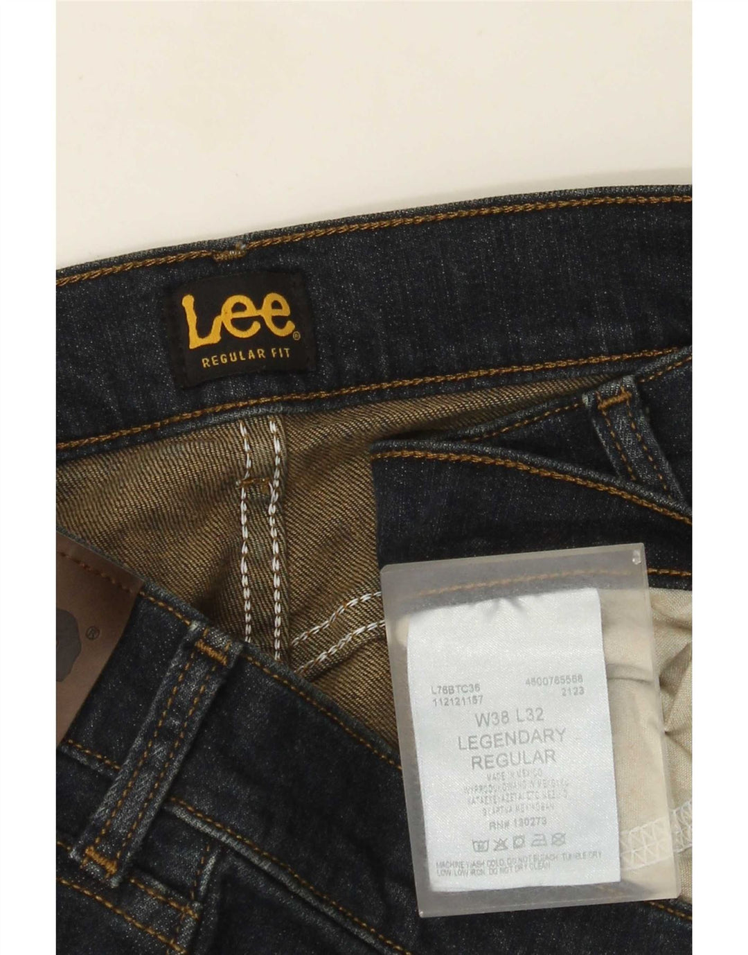 Lee Herre Legendary Regular Fit Straight Jeans W38 L32 Marineblå Bomuld