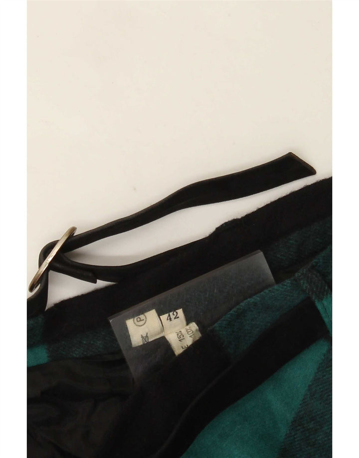 Vintage Dame Flared Skirt IT 42 Medium W26 Black Check Wool