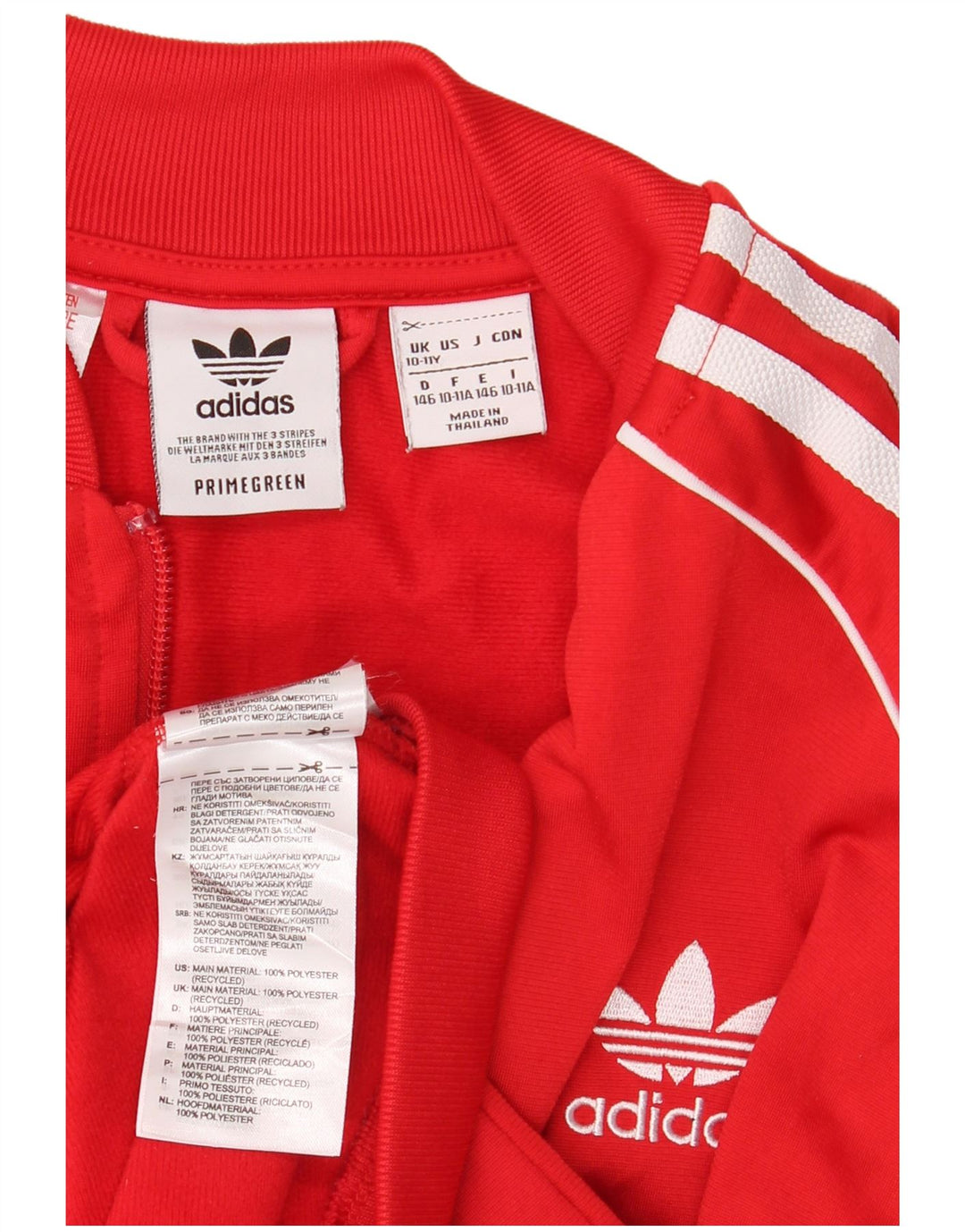 Adidas Drenge Træningsdragt Topjakke 10-11 År Rød Polyester