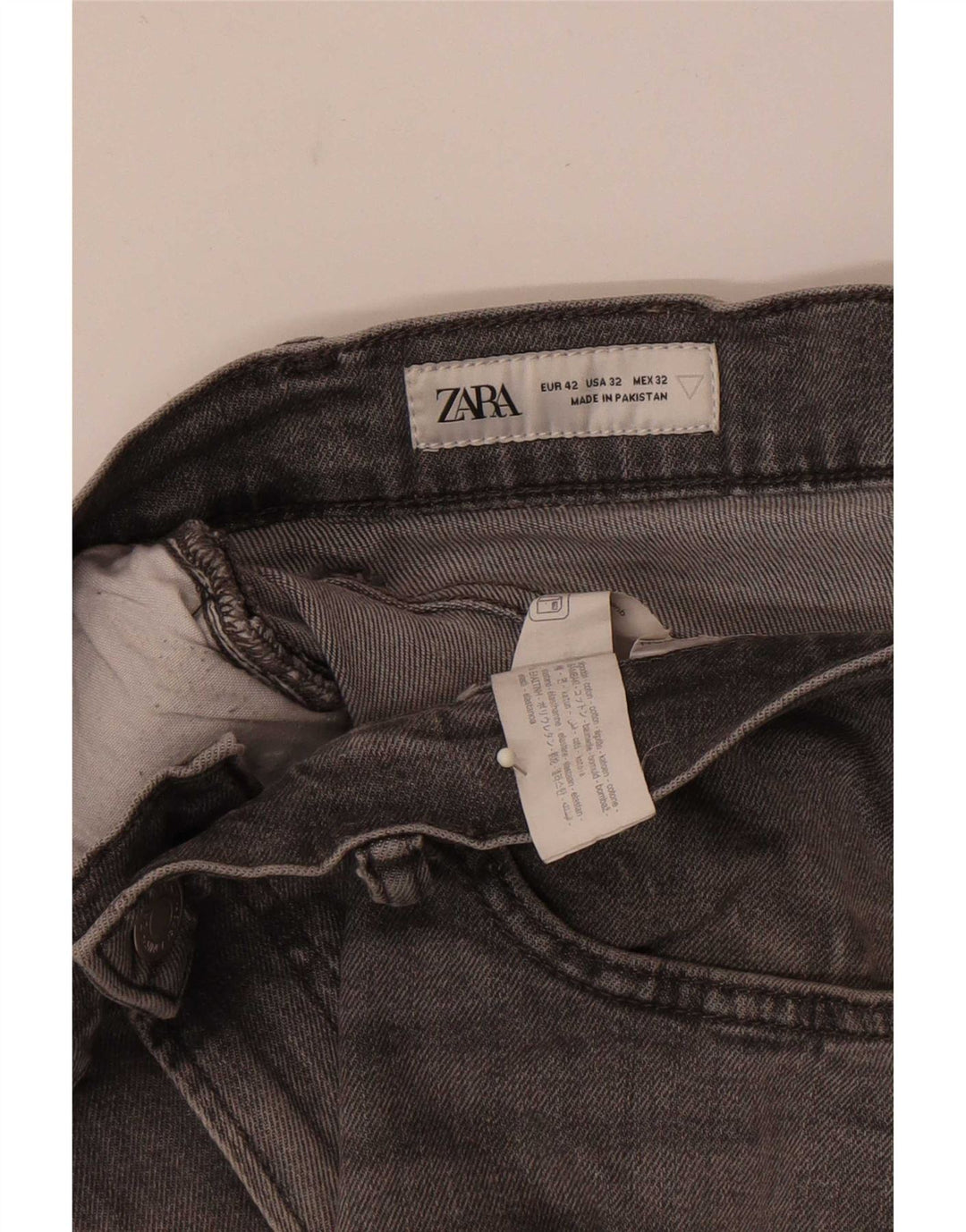 Zara Herre Slim Jeans EU 42 Large W32 L30 Grå Bomuld