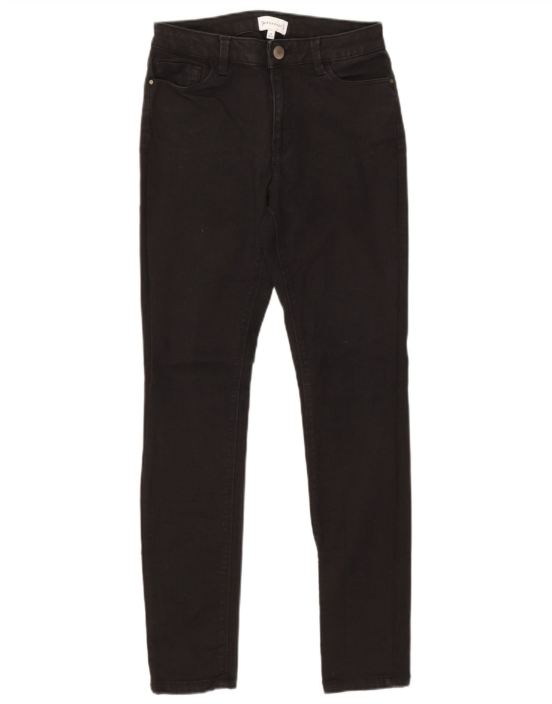 WAREHOUSE Dame Skinny Jeans UK 10 Small W28 L30 Black Bomuld