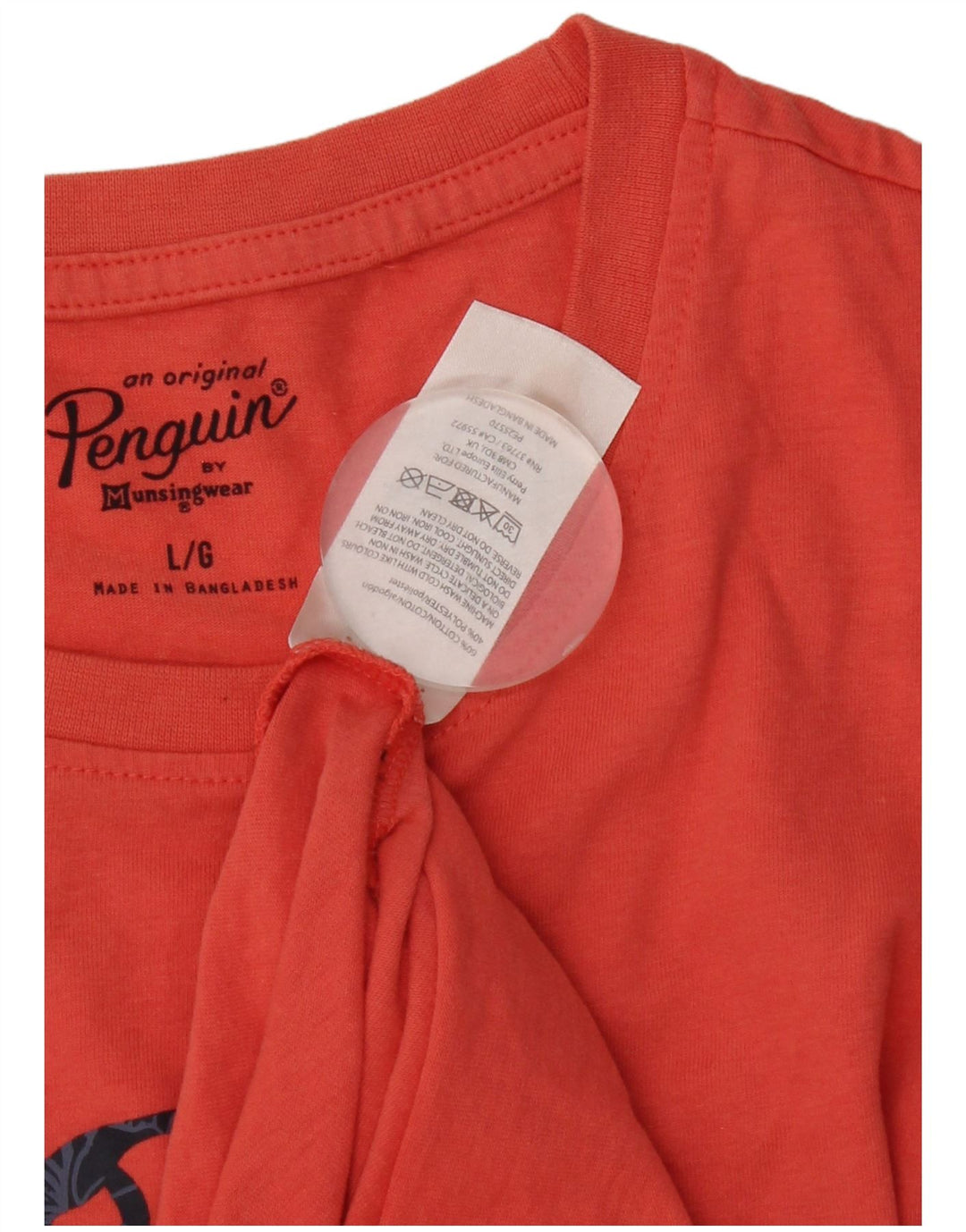 Penguin Herre Grafisk T-Shirt Top Stor Orange Bomuld