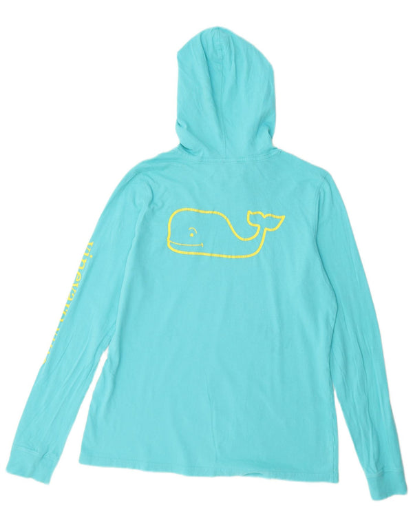 VINEYARD VINES Dame Hætte Grafisk Top Langærmet UK 10 Lille Blå