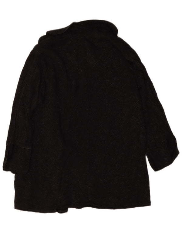 Topshop Dame 3/4 ærmet dobbeltradet frakke UK 10 Small Black Paisley