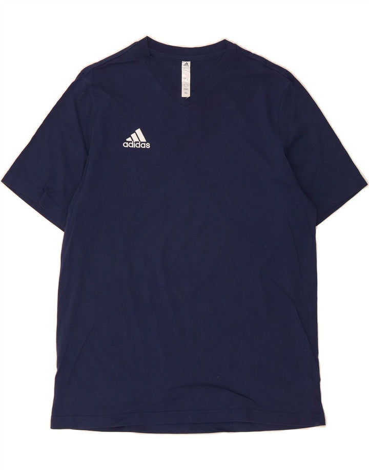 ADIDAS Mens T-Shirt Top Large Navy Blue Cotton Vintage Adidas and Second-Hand Adidas from Messina Hembry 