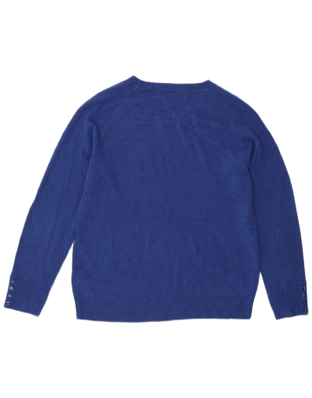 Marks & Spencer Dame sweater med rund hals DK 16 Stor blå akryl