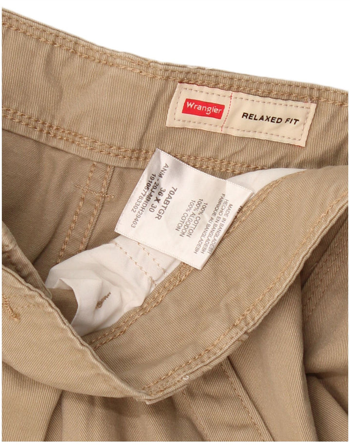 Wrangler Herre Relaxed Fit Cargo Bukser W36 L30 Beige Bomuld