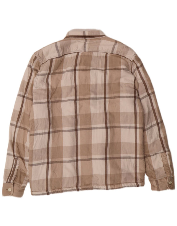 HOLLISTER Herre Lumberjack Flanel Shirt XL Beige Ternet Bomuld