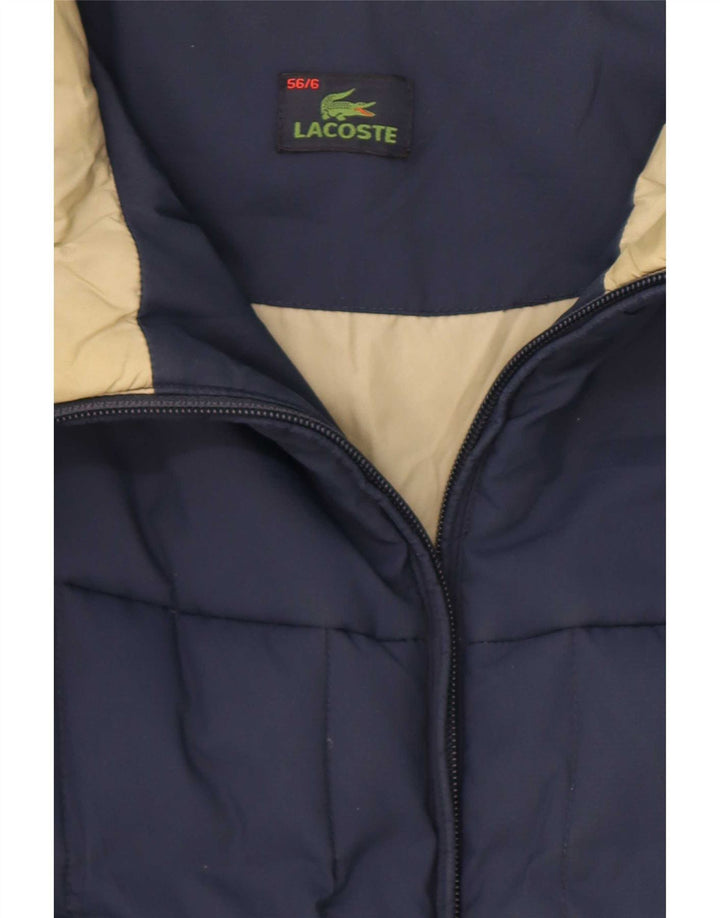 Lacoste Herre hættepolstret jakke størrelse 6 XL Marineblå polyester