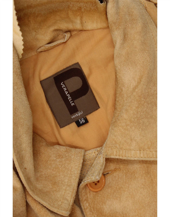Conbipel Herre Ruskindsjakke IT 56 2XL Beige Læder