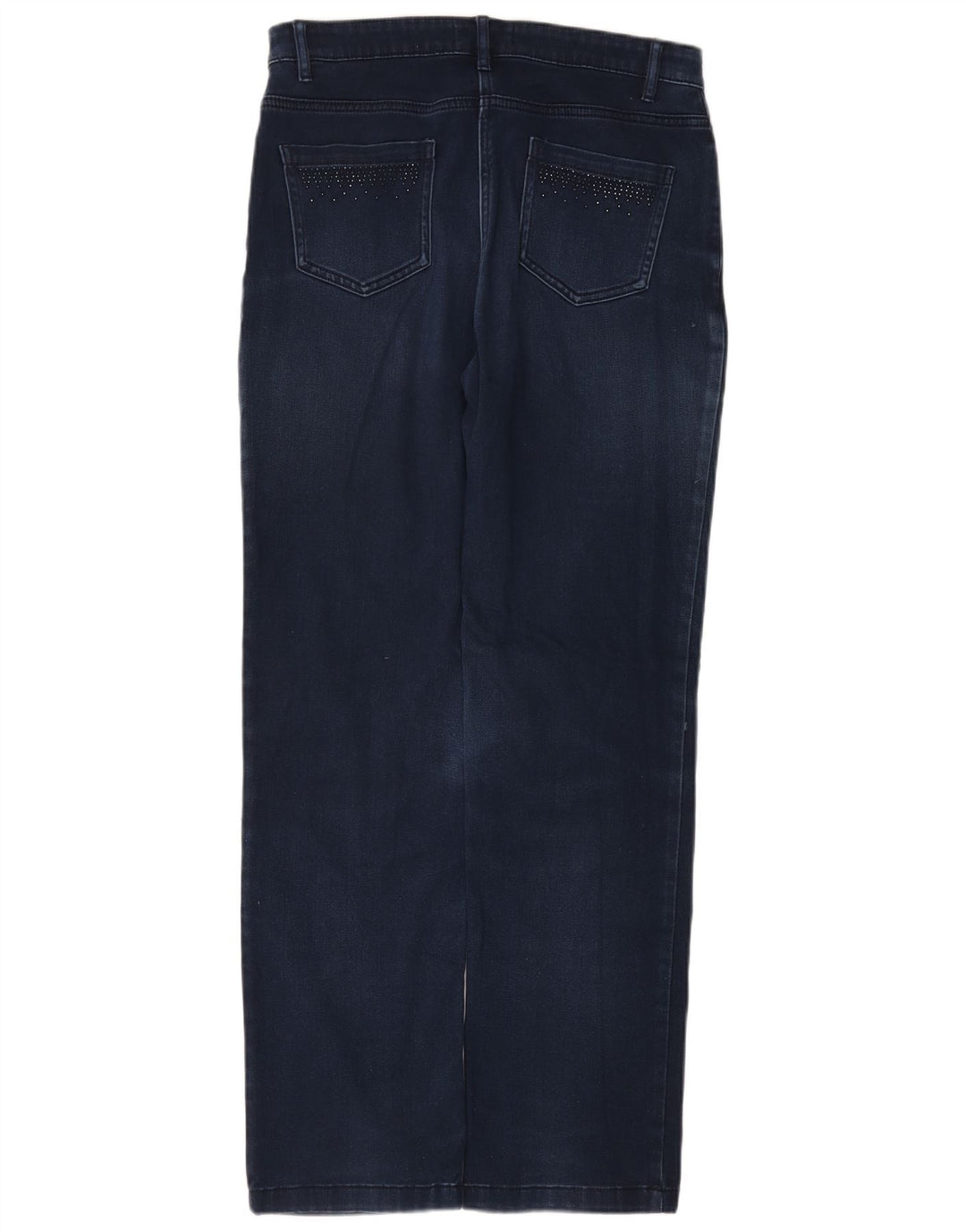 Marks & Spencer Dame Straight Jeans UK 12 Medium W30 L30 Blå Bomuld