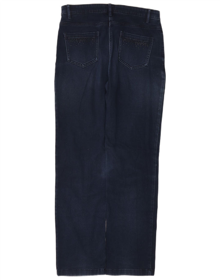 Marks & Spencer Dame Straight Jeans UK 12 Medium W30 L30 Blå Bomuld