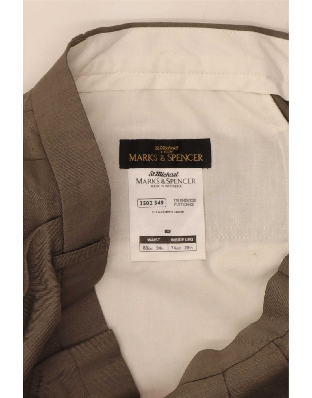 Marks & Spencer Herre Pegged Chino Bukser W34 L29 Grå Polyester