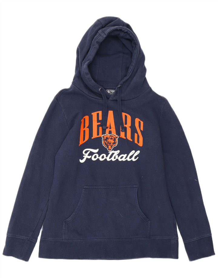 NFL Dame Chicago Bears Grafisk Hoodie Jumper UK 14 Medium Navy Blue