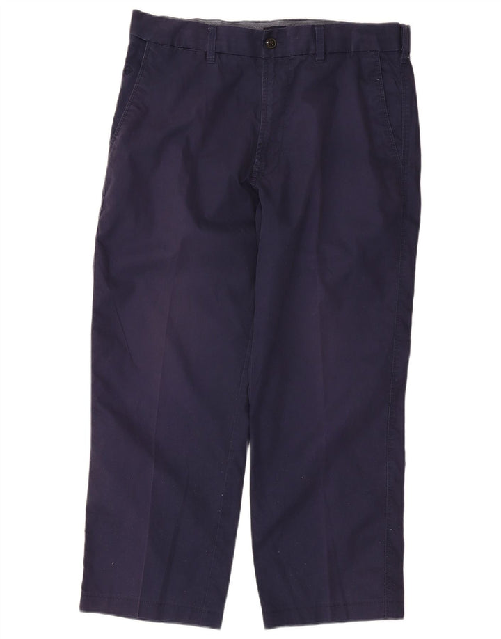 Marks & Spencer Herre Cropped Trousers W34 L25 Marineblå Bomuld