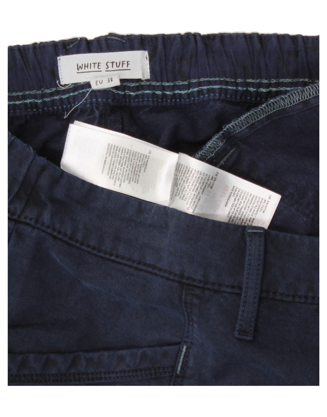 WHITE STUFF Womens Tapered Casual Trousers EU 38 Medium W30 L28 Navy Blue Vintage White Stuff and Second-Hand White Stuff from Messina Hembry 