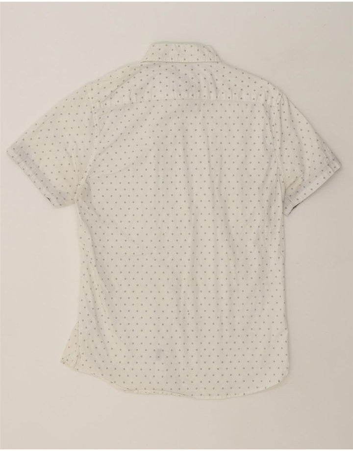 LEE Mens Regular Fit Short Sleeve Shirt Medium White Spotted Cotton Vintage Lee and Second-Hand Lee from Messina Hembry 