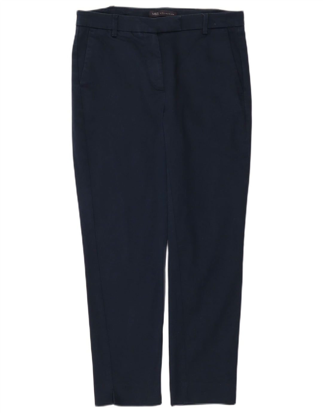 Marks & Spencer Dame Cropped Trousers UK 10 Small W30 L25 Navy Blue