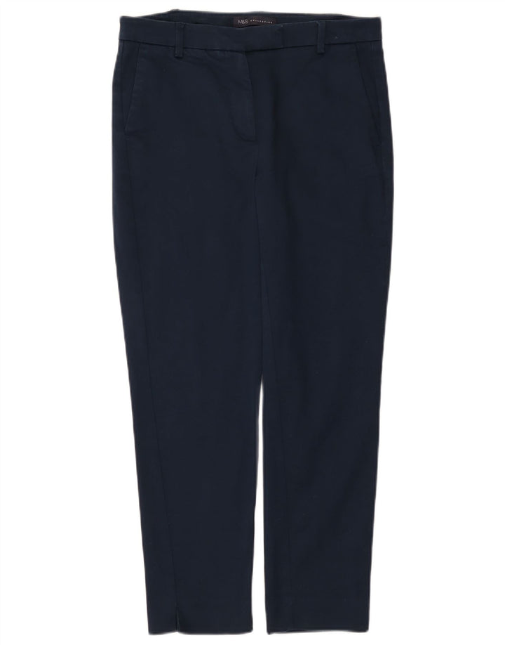 Marks & Spencer Dame Cropped Trousers UK 10 Small W30 L25 Navy Blue