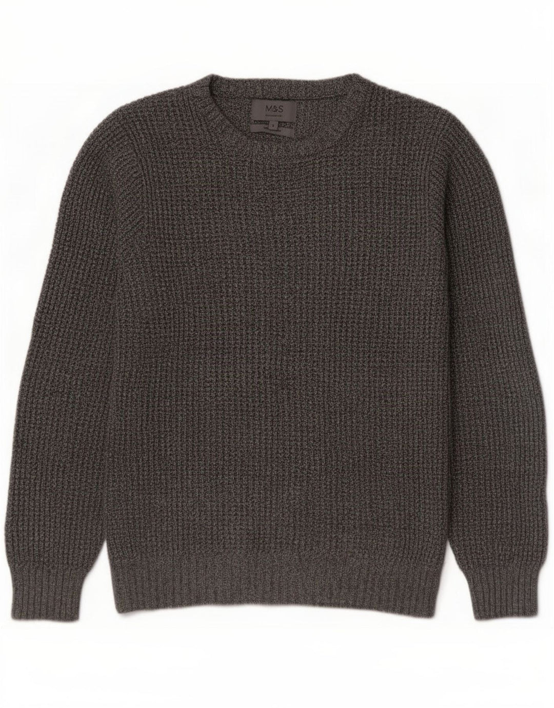 Marks & Spencer Herre Boat Neck Jumper Sweater lille grå bomuld