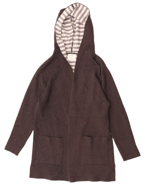 Zara Pige Hooded Longline Cardigan Sweater 13-14 År Grå Viscose