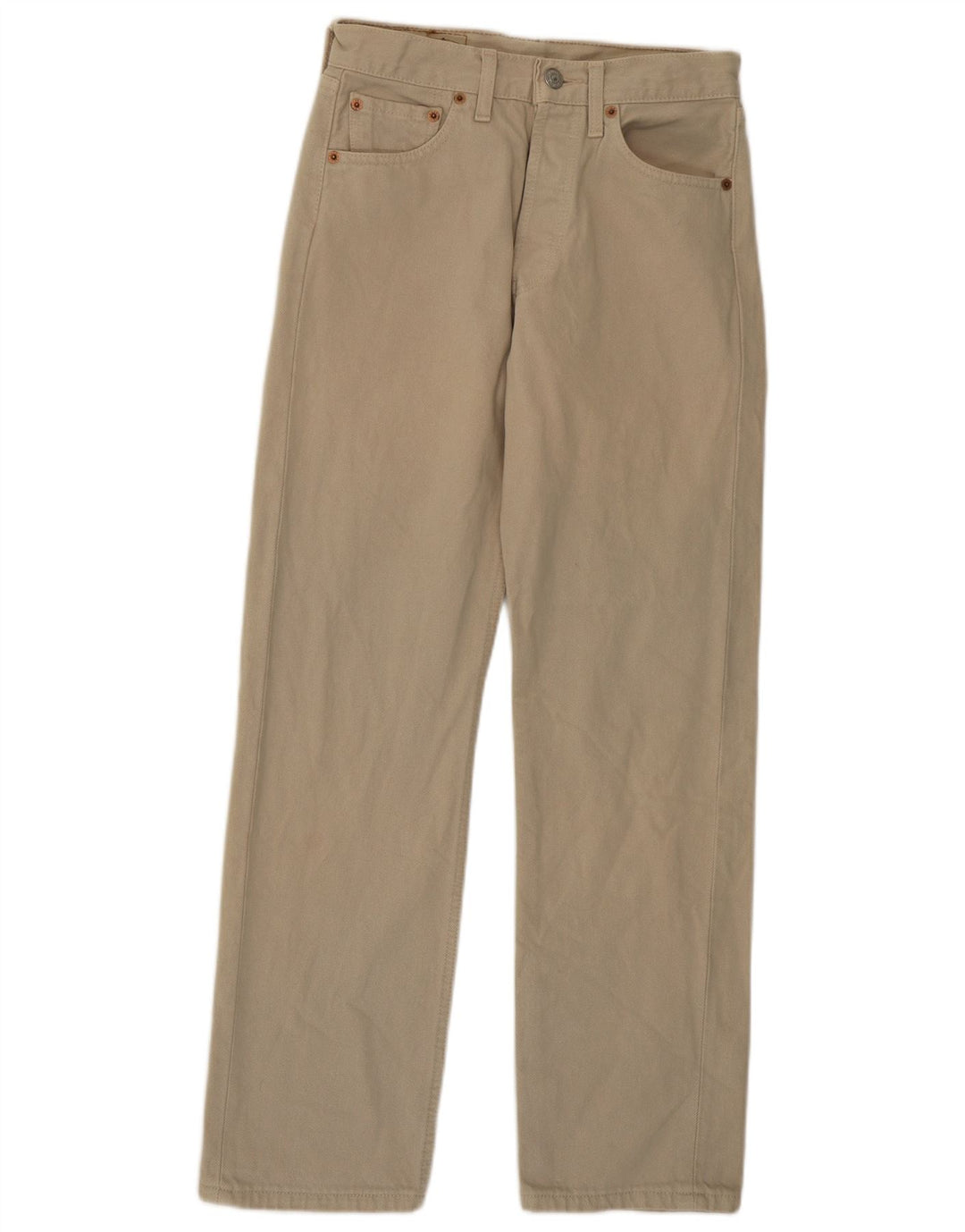 Levi's Herre 501 Straight Jeans W27 L28 Beige Bomuld