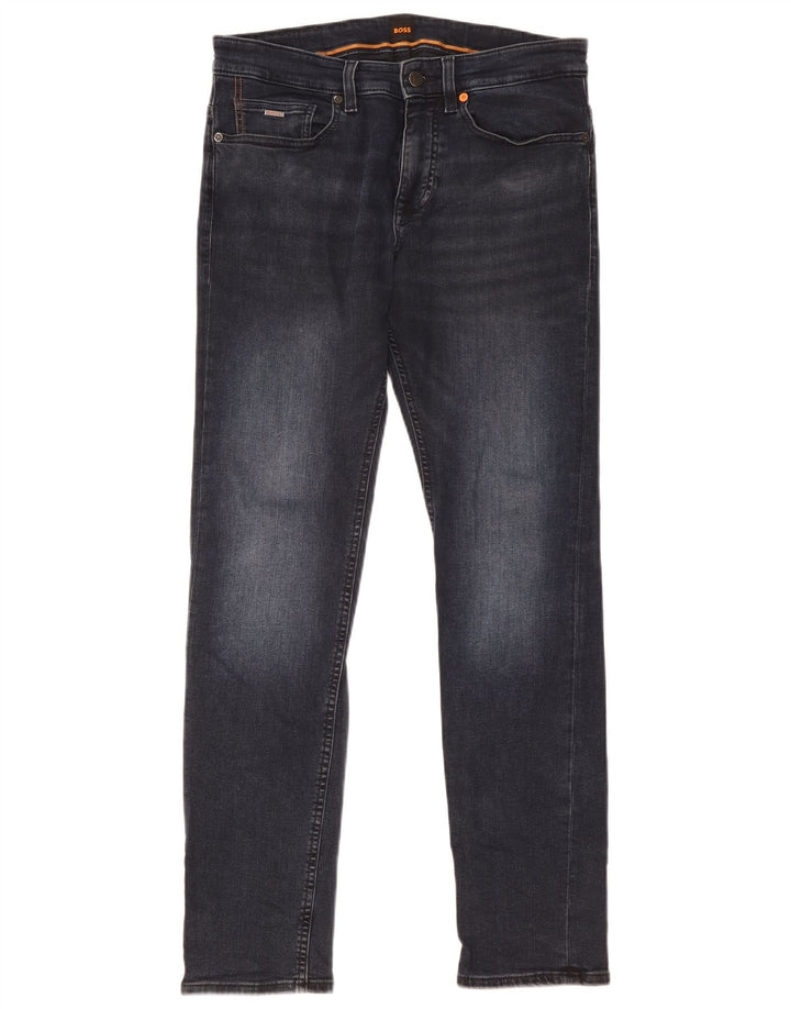 Hugo Boss Herre Slim Jeans W31 L32 Marineblå Bomuld