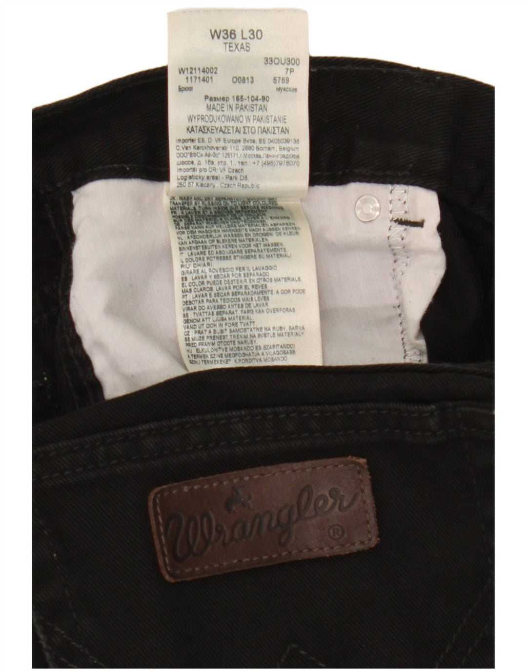 Wrangler Texas Straight Jeans til kvinder W36 L30 sort bomuld