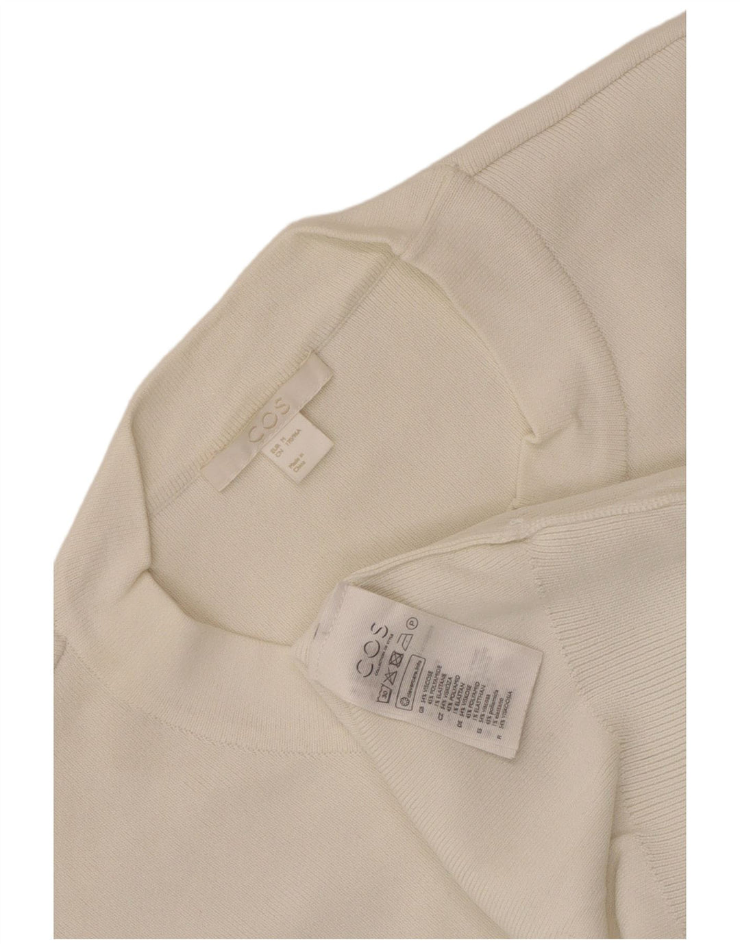 Cos Dame sweater med rund hals DK 14 Medium White Viscose