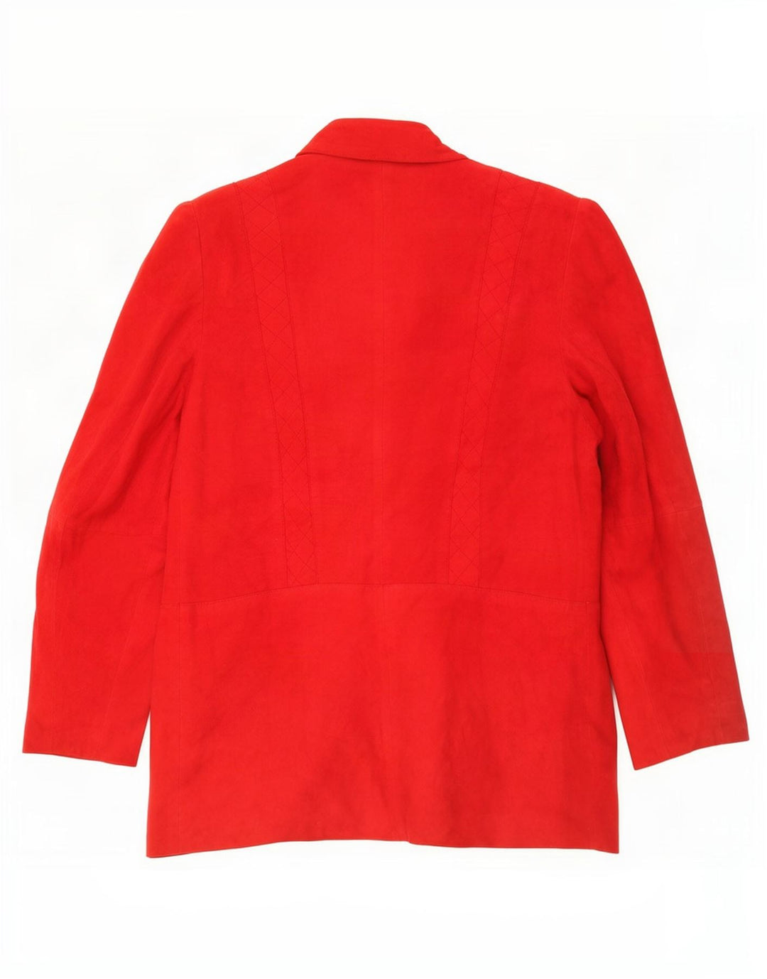 Vintage Dame 1 Knap Ruskind Blazer Jacket UK 12 Medium Rød