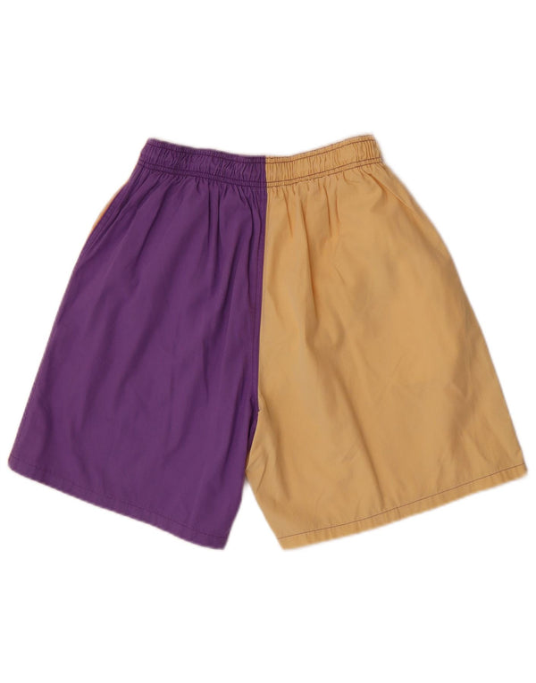 Aquarium Herre grafiske sportsshorts UK 42 Large Purple Colourblock Bomuld