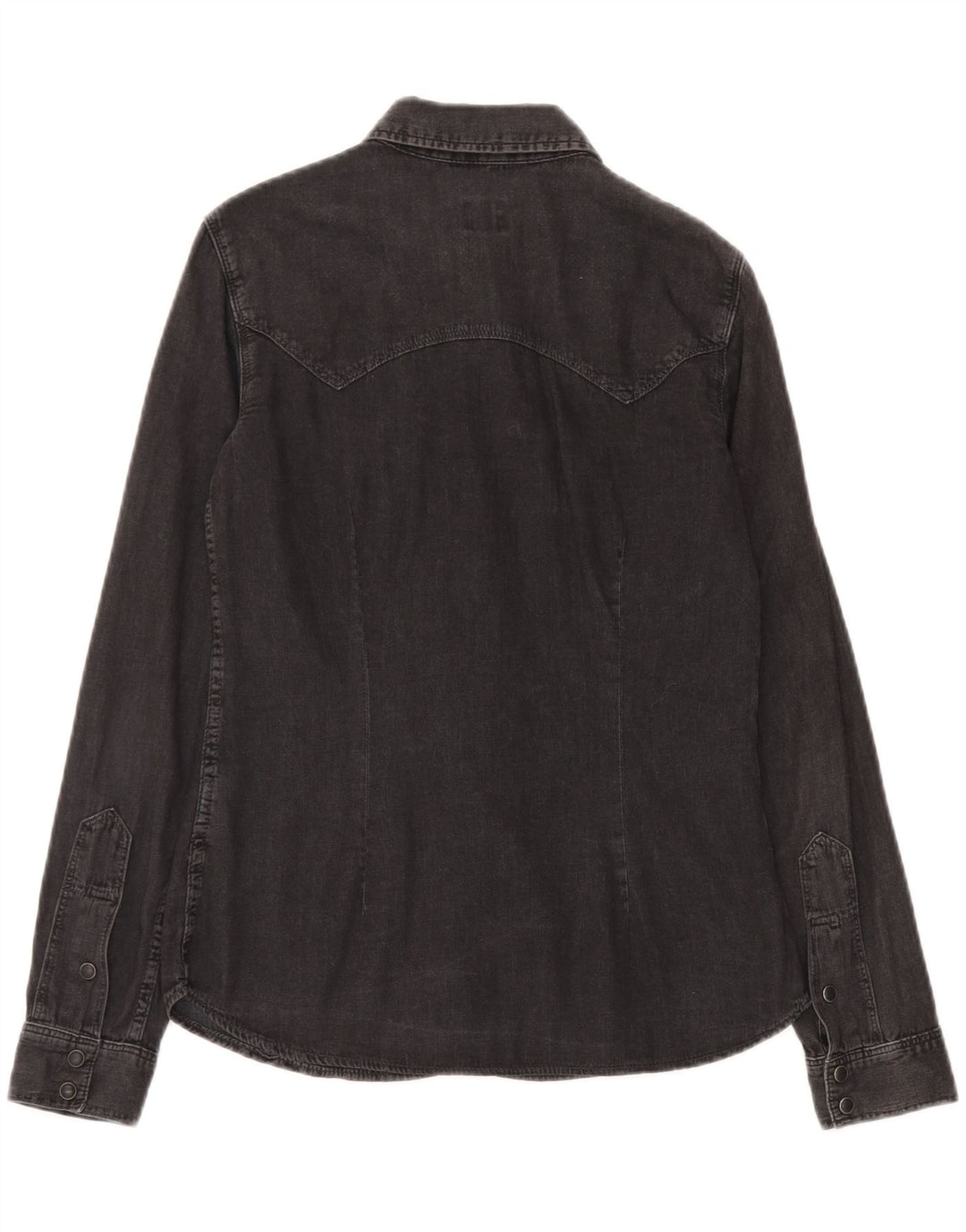 Lee Dame Denim Shirt UK 10 Small Black
